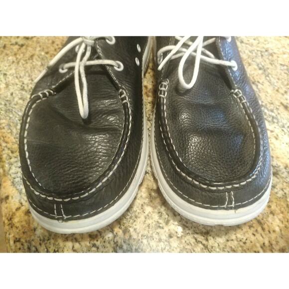CROCS Cove Boat Shoes Loafers Size 10 Black Lace Up 11488 main image 12